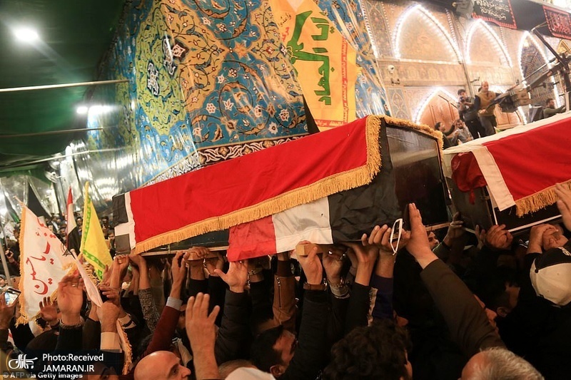 تشییع باشکوه شهیدان سردار قاسم سلیمانی و ابومهدی المهندس در کربلا و نجف