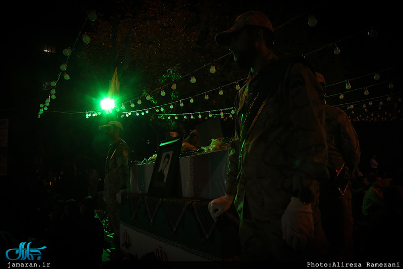 وداع با پیکر مطهر شهید امیر‌سعید قاسمی در امامزاده صالح(ع) فرحزاد 