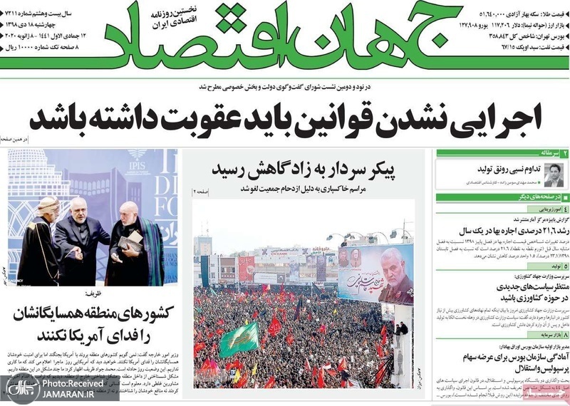 گزیده روزنامه های 18 دی 1398