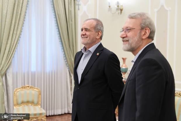 دیدار دبیر شورای امنیت ارمنستان با پزشکیان و لاریجانی در تهران + عکس ها
