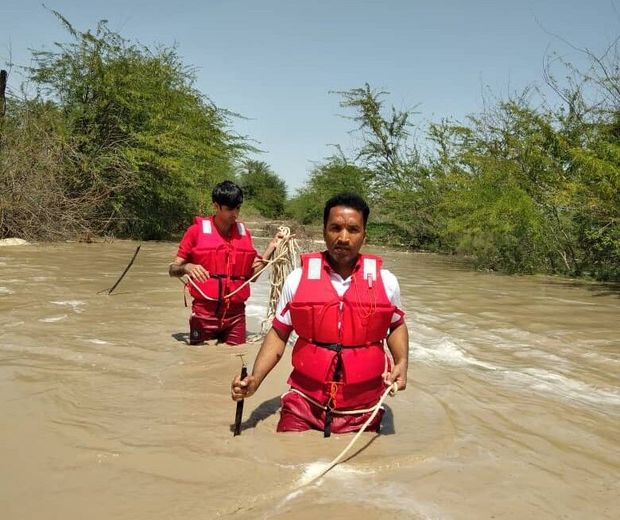 روستای تمبک پایین دچار سیلاب شد