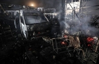 تصاویری از آتش‌سوزی چادرهای آوارگان در نتیجه حمله رژیم اسرائیل (6)