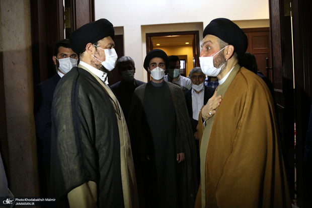 تسلیت سید عمار حکیم به سید حسن خمینی در پی درگذشت آیت الله موسوی بجنوردی