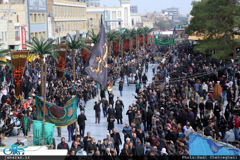 دسته عزاداری خادمان حرم حضرت معصومه ( س) در روز شهادت امام رضا (ع)