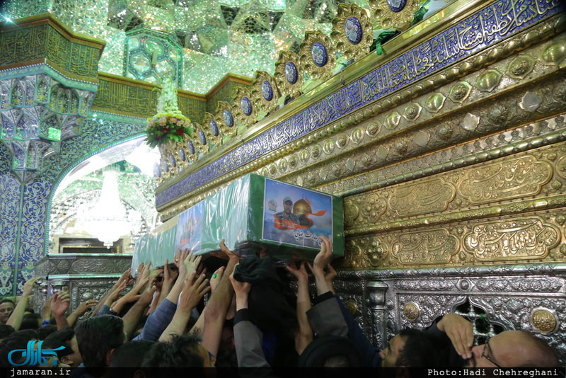 مراسم تشییع 5 شهید مدافع حرم حضرت زینب(س) در قم‎