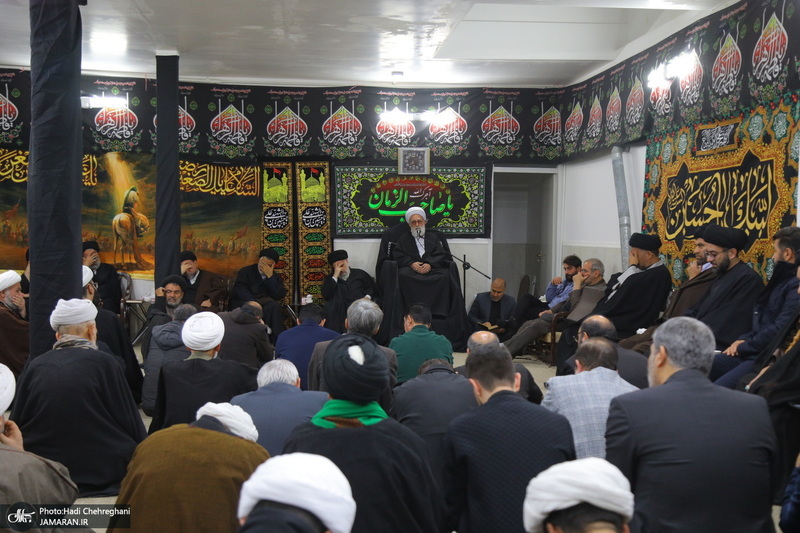 عزاداری شهادت حضرت فاطمه (س) در بیت آیت الله دوستی زنجانی‎