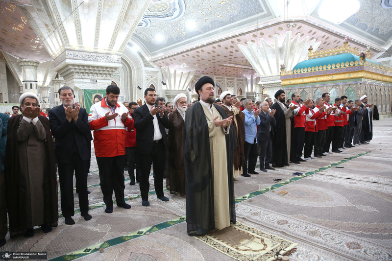 تجدید میثاق رییس و امدادگران جمعیت هلال احمر با ارمان های امام راحل