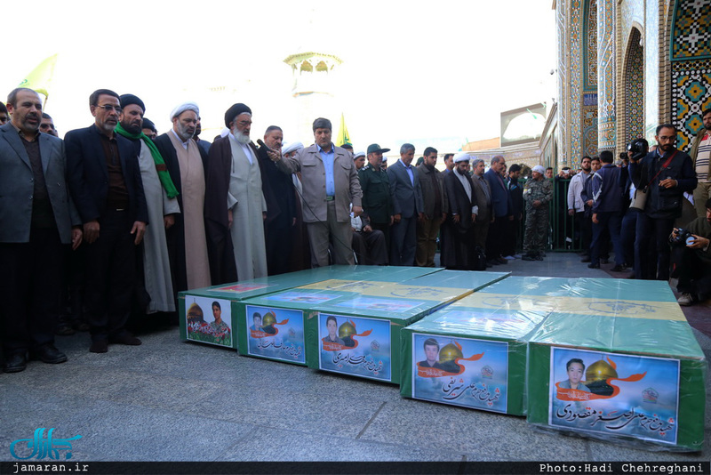 مراسم تشییع پیکر پنج شهید مدافع حرم حضرت زینب (س) در قم
