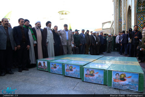 مراسم تشییع پیکر پنج شهید مدافع حرم حضرت زینب (س) در قم