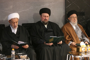 حضور سید حسن خمینی در منزل آیت الله امام جمارانی