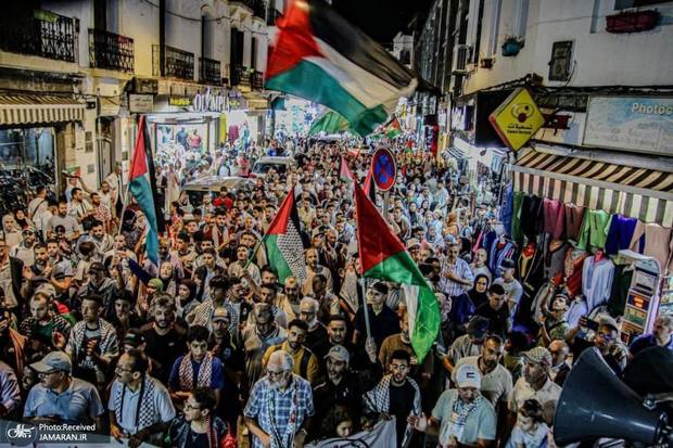 راهپیمایی بزرگ مردم مراکش در حمایت از غزه + عکس ها