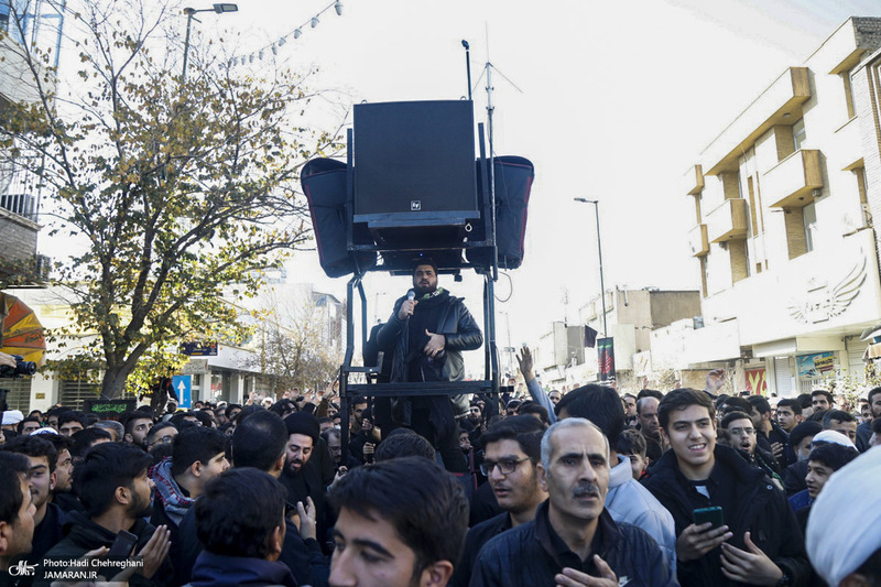 دسته عزاداری روز شهادت حضرت زهرا (س) با حضور آیت الله العظمی وحید خراسانی