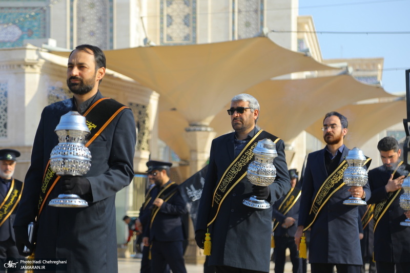 مراسم عزاداری خادمان حرم حضرت معصومه (س) در روز شهادت امام موسی کاظم (ع)‎