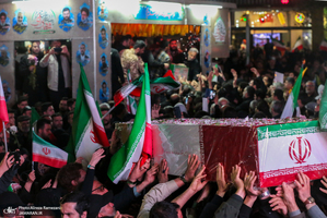 مراسم وداع و تشییع پیکر مطهر فرمانده یگان ویژه فاتحین  سردار سرتیپ پاسدار شهید محمد علی فتحعلی زاده و‌ هم رزمانش