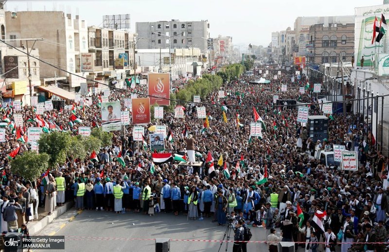 راهپیمایی گسترده یمنی ها در حمایت از مردم بی دفاع غزه