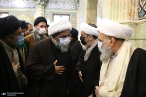حضور مراجع و علما در مسجد امام حسن عسکری(ع) در پی ارتحال آیت الله العظمی صافی(ره)