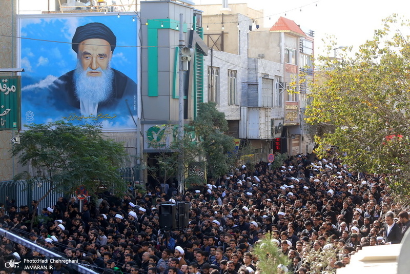 دسته عزاداری شهادت امام عسکری(ع) با حضور آیت العظمی وحید خراسانی
