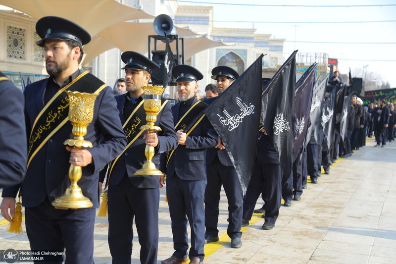 مراسم عزاداری خادمان حرم حضرت معصومه (س) در روز شهادت امام موسی کاظم (ع)‎