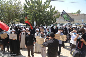 تجمع محکومیت توهین به پیامبر اکرم(ص)‌در مقابل بیت امام(س) در قم