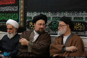 حضور سید حسن خمینی در منزل مرحوم حاج شيخ محمد حسن قرهى(ره)