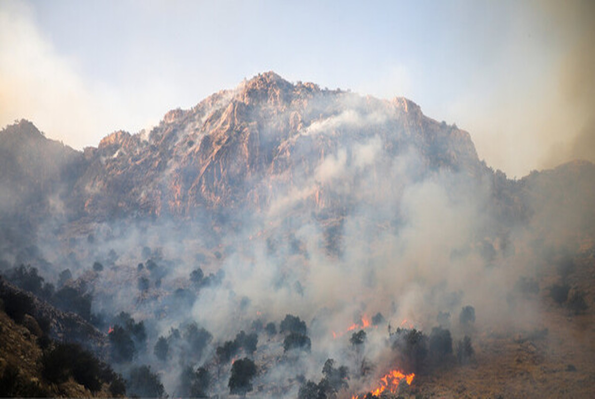 آتش سوزی وسیع در ارتفاعات سبزپوشان شیراز