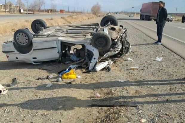 واژگونی خودروی سواری در ورزقان  ۱ نفر کشته و ۵ نفر زخمی شدند