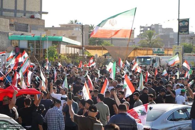 راهپیمایی مردم کاظمین بغداد در حمایت از ایران، لبنان و فلسطین + تصاویر