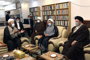 حضور سید حسن خمینی در منزل فرزند علامه حسن زاده آملی‎(ره)