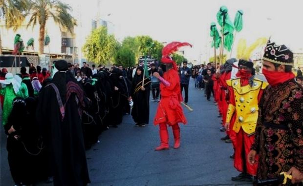 مراسم نمادین کاروان اسرای کربلا در جیرفت برگزار شد