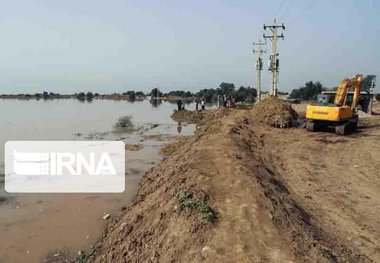 ترمیم سیل بند روستاهای بحرانی غرب کارون در خرمشهر ادامه دارد