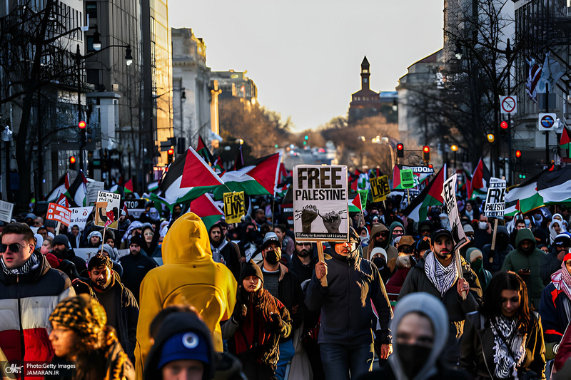 تظاهرات ضد صهیونیستی در واشنگتن