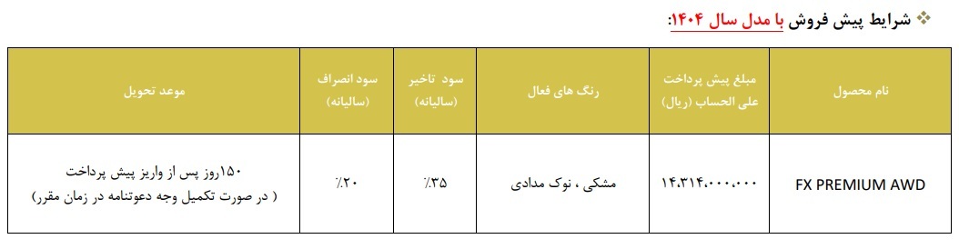 فروش خودرو فونیکس FX