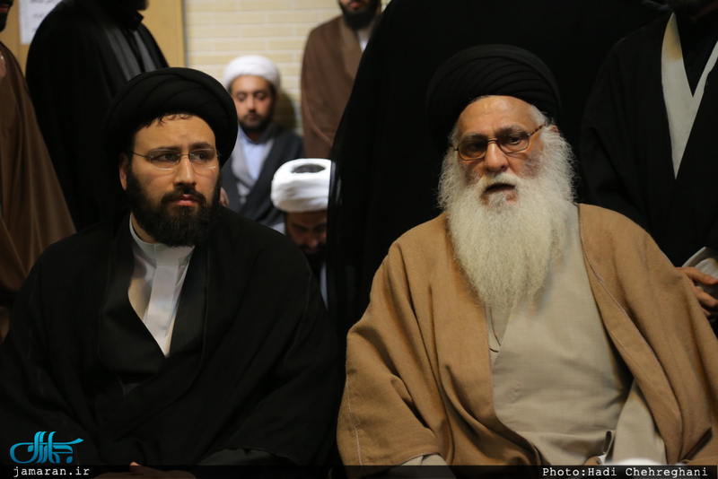 مراسم عزاداری حضرت زهرا(س) در مدرسه علمیه با حضور سید علی خمینی