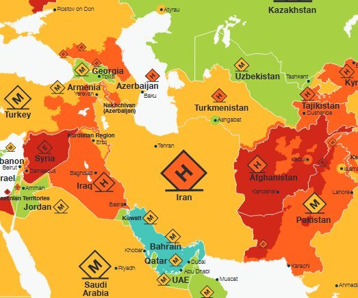 در سال 2020، ایران از ترکیه، روسیه و عربستان امن‌تر است