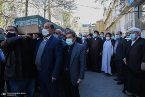 مراسم تشییع همسر آیت الله ری شهری با حضور سید حسن خمینی