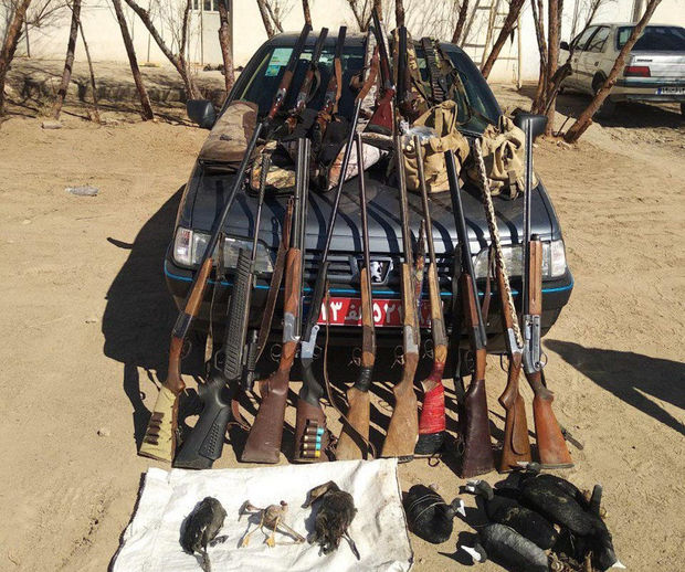 یک تیم شکارچی غیرمجاز در زابل دستگیر شد