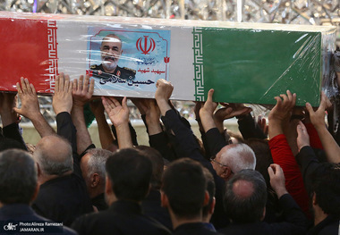 مراسم تشییع پیکر شهیدان سردار حسین سلامی و مسعود شانه ای