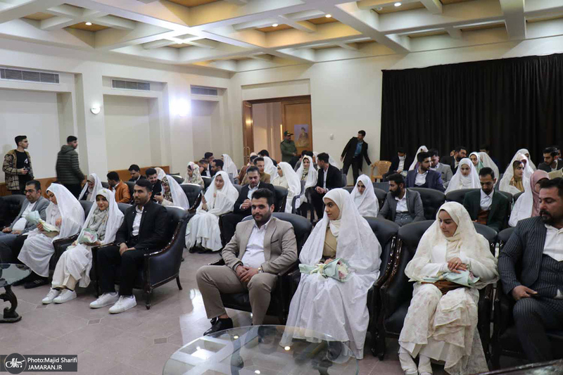 جشن ازدواج 114 زوج شهرستان خمین در بیت تاریخی حضرت امام (س)