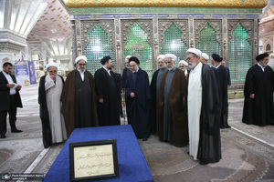 تجدید میثاق مجمع روحانیون مبارز و مجمع مدرسین و محققین حوزه علمیه قم با امام خمینی (س)