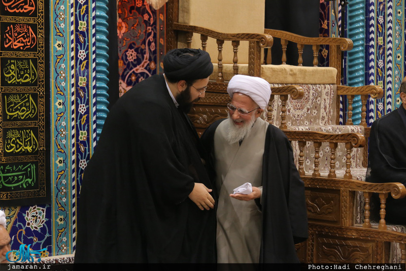 عزاداری اباعبدالله الحسین(ع) در بیت آیت الله العظمی جوادی آملی با حضور سید علی خمینی