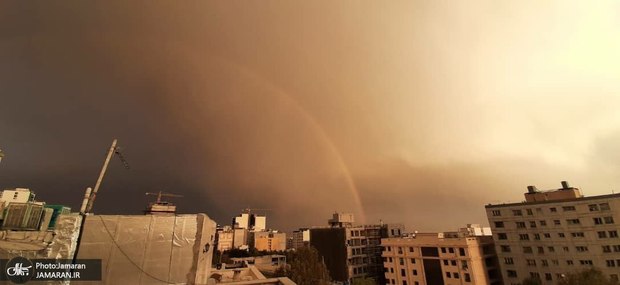 رنگین کمان در آسمان تهران + عکس