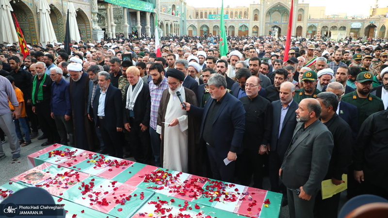 تشییع پیکر‌های ۸ شهید دلاور هوافضای سپاه و پدافند ارتش در قم