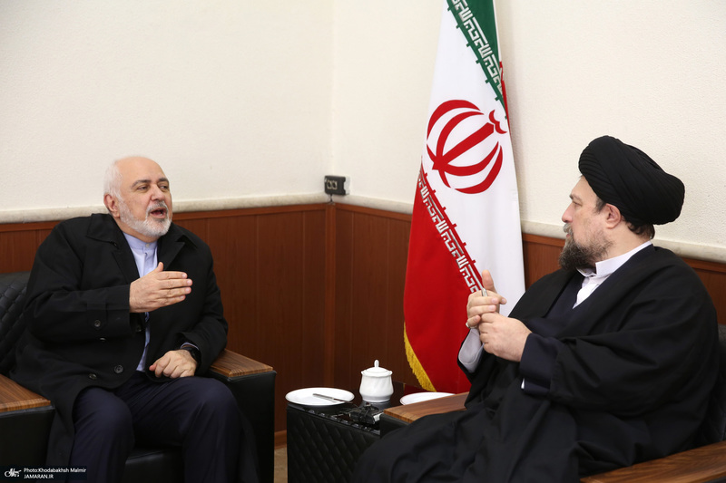 دیدار دکتر ظریف  معاون راهبردی رئیس جمهور و جمعی از مدیران با سید حسن خمینی