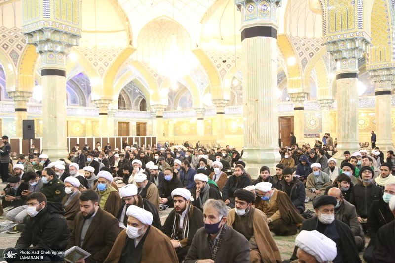 حضور مراجع و علما در مسجد امام حسن عسکری(ع) در پی ارتحال آیت الله العظمی صافی(ره)