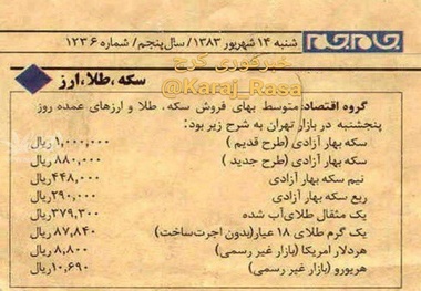 قیمت سکه ودلار در 14سال پیش+ عکس
