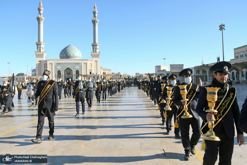 دسته عزاداری خادمان حرم کریمه اهل بیت (ع) در روز شهادت حضرت زهرا (س)‎‎