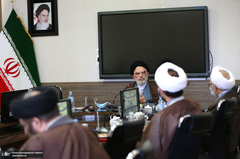 دیدار سرپرست موسسه تنظیم و نشر آثار امام خمینی(س) با مدیر حوزه علمیه خراسان / سید مصباح عاملی