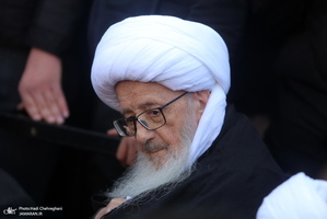 دسته عزاداری روز شهادت حضرت زهرا(س) با حضور آیت الله العظمی وحید خراسانی