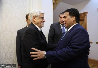 دیدار معاون اول رئیس‌جمهور ایران با رئیس شورای ریاستی لیبی/ عارف: جمهوری اسلامی ایران مخالف هرگونه دخالت خارجی در امور داخلی لیبی است/ المنفی: ایران می‌تواند نقشی مهمی در حفظ و ارتقای ثبات در لیبی داشته باشد/ ایران حق دارد در تولید انرژی خودکفا باشد