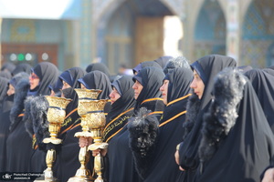 مراسم عزاداری خادمان حرم حضرت معصومه (س) در روز شهادت امام موسی کاظم (ع)‎